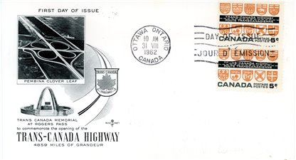 Canada FDC#400 - Provincial Coats-of-Arms (1962) 5¢ ROSECRAFT CACHET - pair