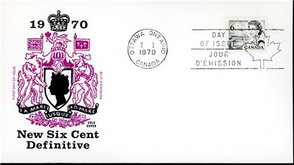 Canada FDC#460 - Queen Elizabeth II & Transportation (1970) 6¢