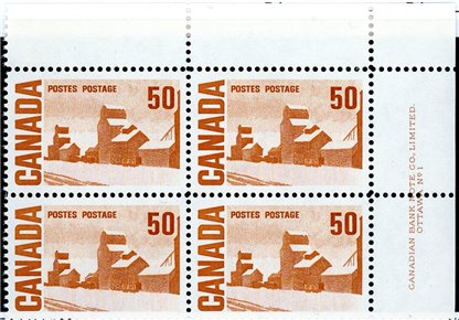 Canada Stamp PLATE BLOCK#465A - Summer's Stores, by John Ensor (1967) 50¢ - Image 2