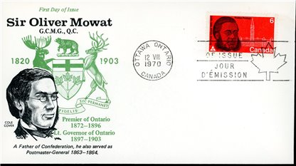 Canada FDC#517 - Mowat and Parliament Buildings (1970) 6¢