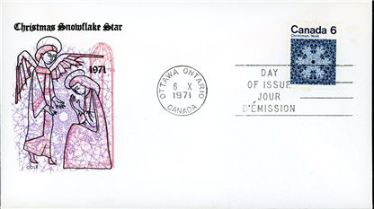 Canada FDC#554i - Snowflake (1971) 6¢