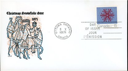 Canada FDC#557 - Snowflake (1971) 15¢