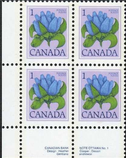 Canada Stamp #705 - Bottle Gentian (1977) 1¢