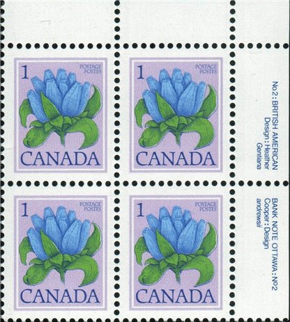 Canada pb#781 - Bottle Gentian (1979) 1¢