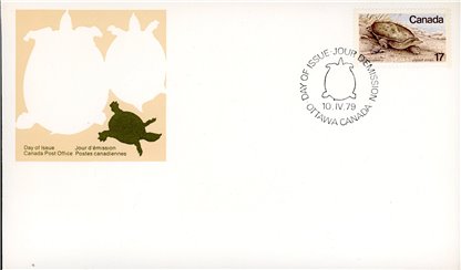 Canada OFDC PB#813 - Spiny Soft-Shelled Turtle (1979) 17¢ - Image 2