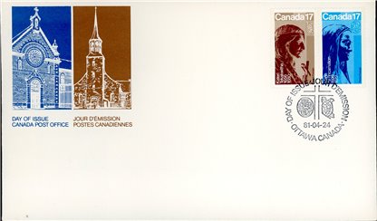 Canada OFDC#886a - Canadian Religious Personalities (1981) 2 x 17¢