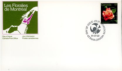 Canada OFDC#896 - Montreal Rose (1981) 17¢ - Image 2