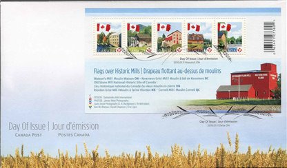 Canada OFDC#2350 - Permanent Flag over Mills (2010) 5 x (P) - Image 2