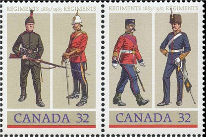 Canada Stamp #1008ai - Royal Winnipeg Rifles/Royal Canadian Dragoons (1983) 32¢ - Image 2