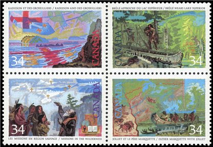 Canada Stamp #1129a - Exploration of Canada-2 (1987) 4 x 34¢ - Image 2