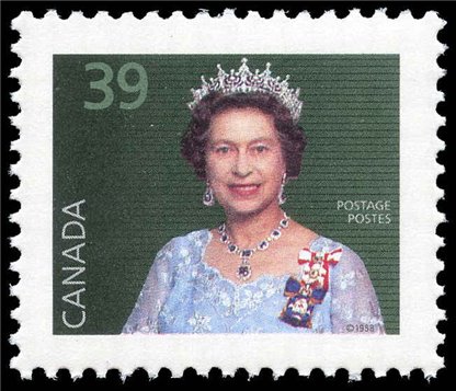 Canada Stamp #1167 - Queen Elizabeth II (1990) 39¢ - Image 2