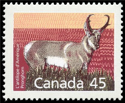 Canada Stamp #1172 - Pronghorn (1990) 45¢ - Image 2