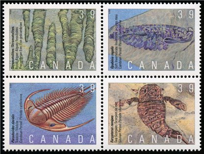 Canada Stamp #1282a - Prehistoric life in Canada-1 (1990) 4 x 39¢ - Image 2