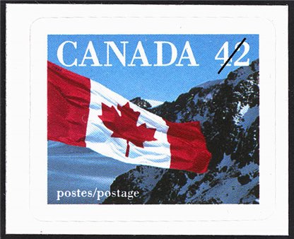 Canada Stamp #1388 - Flag over Mountains (1992) 42¢ - Image 2