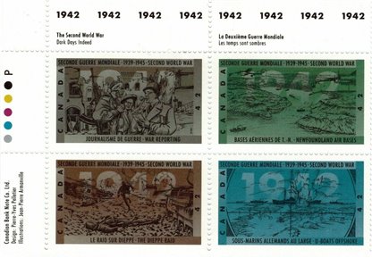 Canada PB#1451a - Second World War-1942 (1992) 4 x 42¢ - Image 2