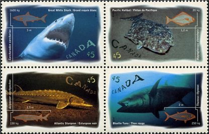 Canada Stamp #1644a - Ocean Water Fish (1997) 4 x 45¢ - Image 2