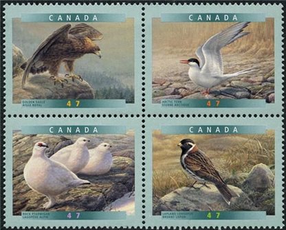 Canada Stamp #1889a - Birds of Canada-6a (2001) 4 x 47¢ - Image 2