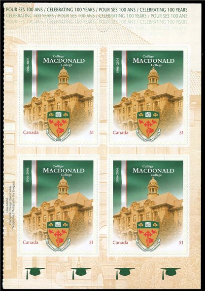 Canada Stamp #2172a - MacDonald College (2006) 4 x 51¢ - Image 2