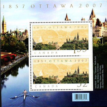 Canada Stamp #2213 - Ottawa, Capital Sesquicentennial (2007) 1 x 52¢, 1 x $1.55 - Image 2