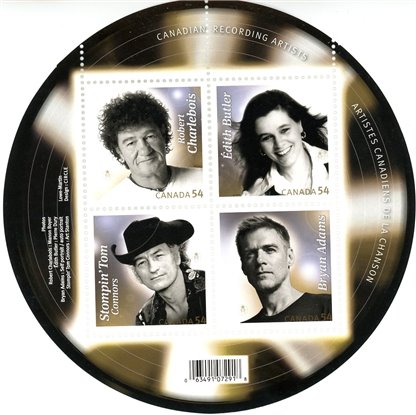 Canada Stamp #2333 - Canadian Recording Artists (2009) 4 x 54¢ - Image 2