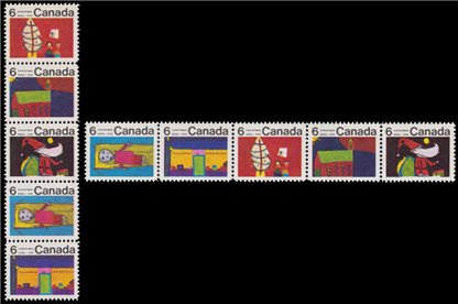 Canada Stamp #528a - Christmas (1970) 5 x 6¢ (Either H or V) - Image 2