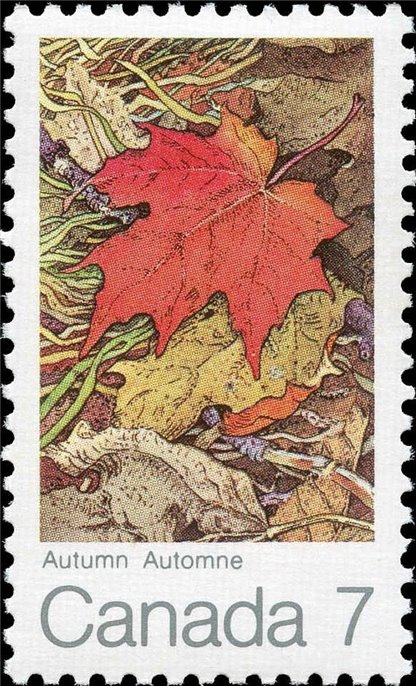 Canada Stamp #537ii - Autumn (1971) 7¢ - HIGH BRITE - Image 2