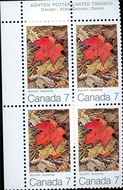 EXTREMELY RARE HIGH BRITE Canada PB#537ii - Autumn (1971) 7¢ - Image 2