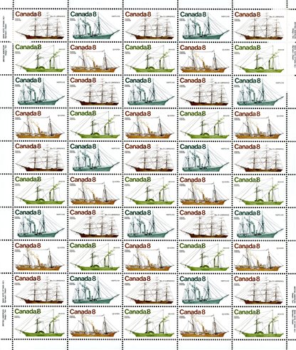 Canada SHEET#673ai - Coastal Vessels (1975) 4 x 8¢ - Image 2