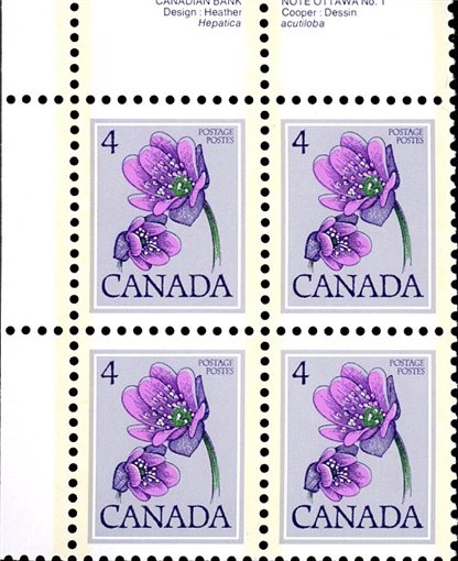 Canada PB#709 - Hepatica (1977) 4¢ - Image 2