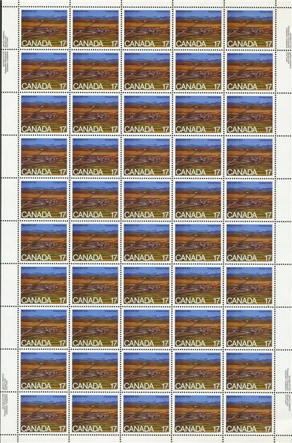 Canada SHEET#864 - Strip Mining, Cowley, AB (1980) 17¢ - Image 2