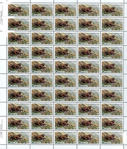 Canada SHEET#883 - Vancouver Island Marmot (1981) 17¢