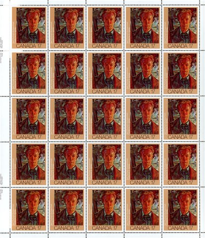 Canada SHEET#888i - Self Portrait (1981) 17¢ W/PLATE BLOCKS (DULL)