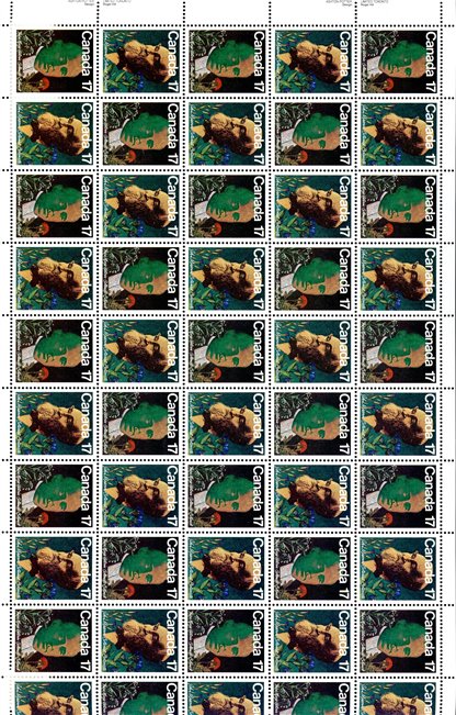 Canada SHEET#895a - Canadian Botanists (1981) 2 x 17¢