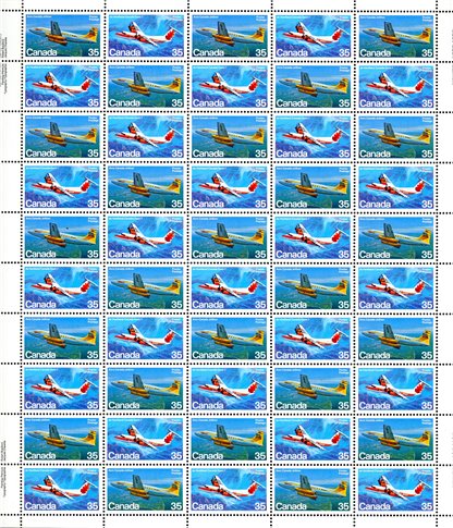 Canada SHEET#906a - Canadian Aircraft (1981) 2 x 35¢