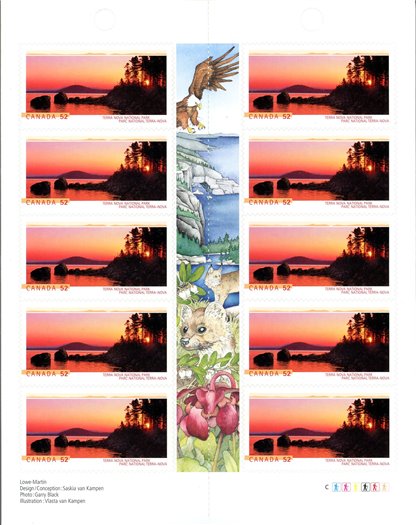 Canada Stamp Booklet - #BK355 - Sunrise over Alexander Bay, Terra Nova National Park (2007) 8x 52¢ - Image 2