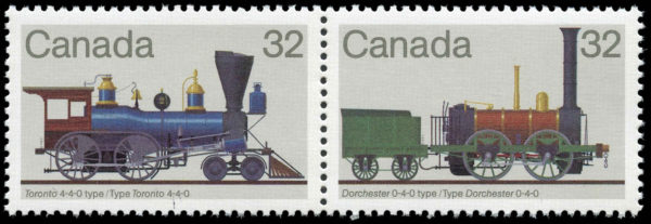 Canada Stamp #1000a - Canadian Locomotives (1836-1860)-1 (1983) 2 x 32¢ Se-tenant pair (999, 1000)