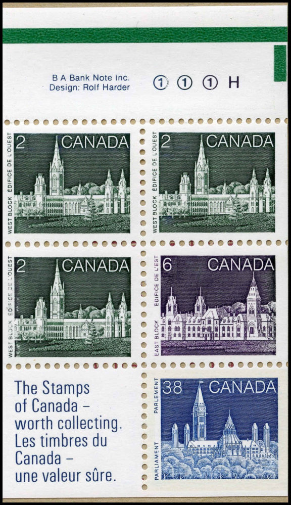 Canada Stamp Booklet - #BK100 (1989) 3 x 2¢ + 6¢ + 38¢ - Image 2