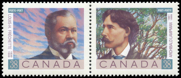 Canada Stamp #1244a - Canadian Poets (1989) 2 x 38¢ Se-tenant pair (1243, 1244)