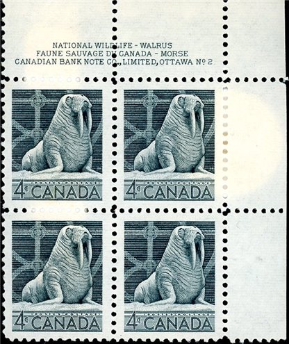 Canada PB#335 - Walrus (1954) 4¢ - Image 2