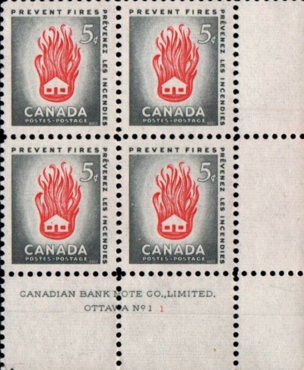 Canada Stamp #364 - House on Fire (1956) 5¢