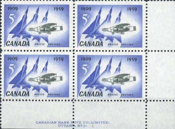 Canada PB#383 - Silver Dart and Jet Planes (1959) 5¢