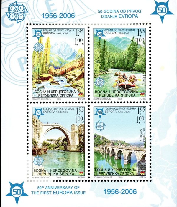 Bosnia and Herzegovina -S#260a - (2005) EUROPA CEPT 1956-2006,Block of 4 ,Scott#260a,MNH