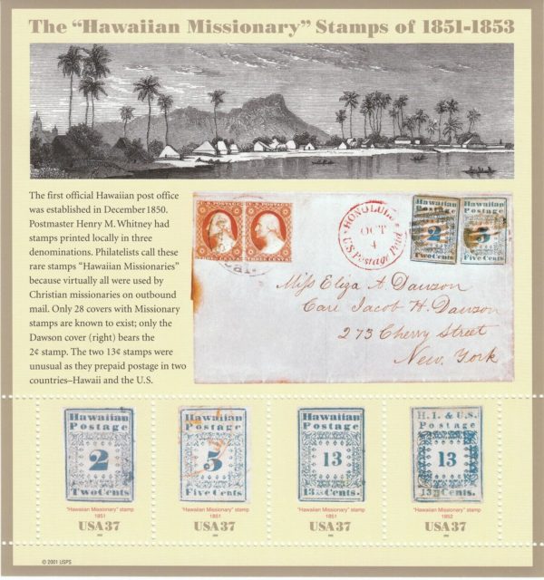 USA  S#3694 (2002) Commemorative Hawaiian Missionaries MNH