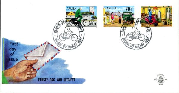 Aruba FDC S#144-146 (1997) America Issue.