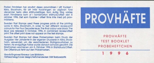 SWEDEN - 1996 PROOF TEST BOOKLET ** MNH RARE!