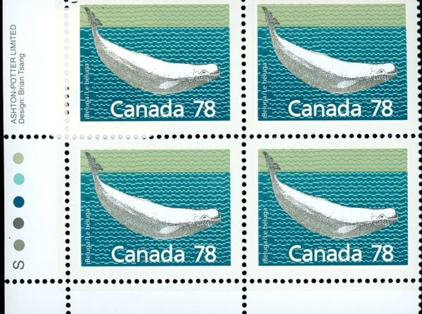 Canada Stamp PB#1179 - Beluga Whale (1990) 78¢