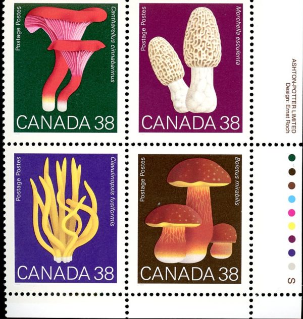 Canada Stamp PB#1248a - Mushrooms (1989)