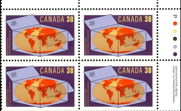 Canada Stamp PB#1251 - World in Carton (1989) 38¢