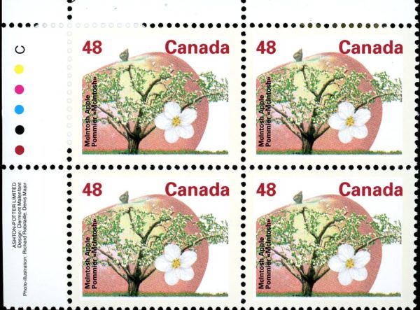 Canada Stamp PB#1363 - McIntosh Apple (1994) 48¢