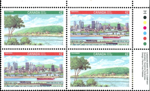 Canada Stamp PB#1405a - Canada 92 (1992) 2 x 42¢ Se-tenant pair (1404, 1405)